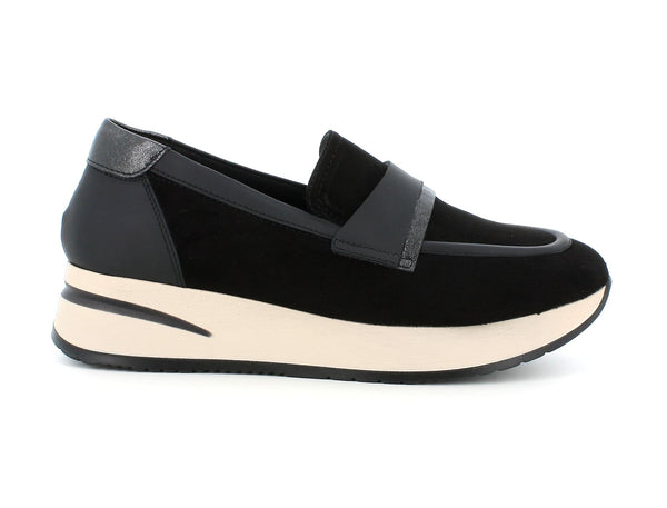 Melluso donna mocassini camoscio nero